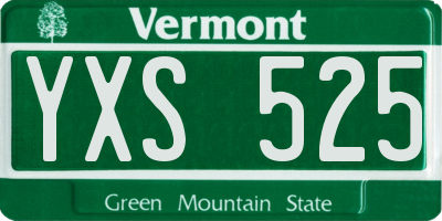 VT license plate YXS525