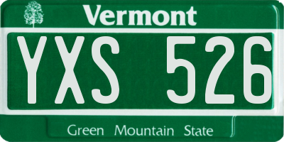 VT license plate YXS526