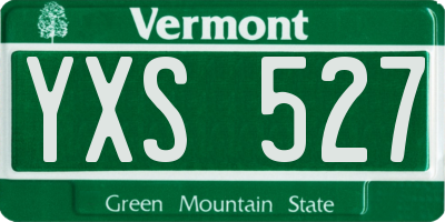 VT license plate YXS527