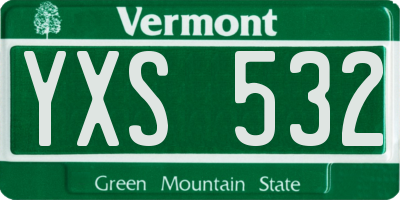 VT license plate YXS532