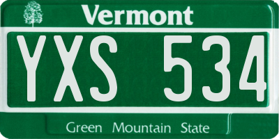 VT license plate YXS534