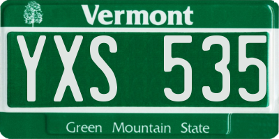 VT license plate YXS535