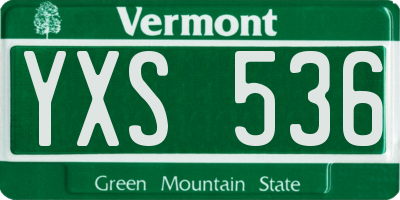 VT license plate YXS536