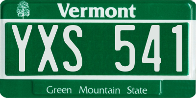 VT license plate YXS541
