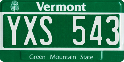 VT license plate YXS543