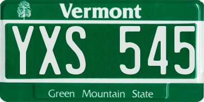 VT license plate YXS545