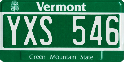 VT license plate YXS546