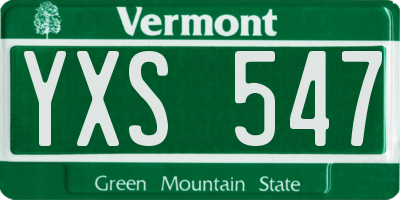 VT license plate YXS547