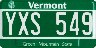VT license plate YXS549