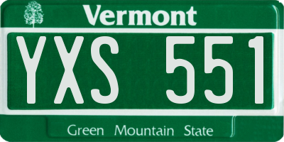 VT license plate YXS551