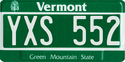 VT license plate YXS552