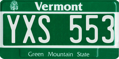 VT license plate YXS553