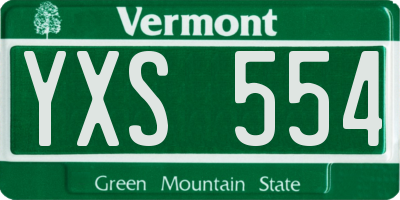 VT license plate YXS554