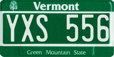 VT license plate YXS556