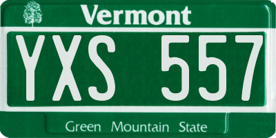 VT license plate YXS557