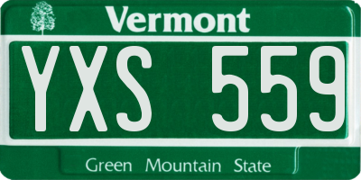 VT license plate YXS559