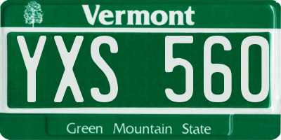 VT license plate YXS560