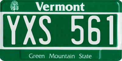 VT license plate YXS561