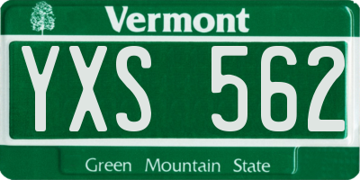 VT license plate YXS562
