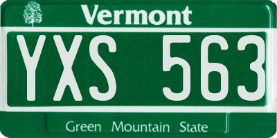 VT license plate YXS563