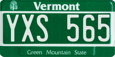 VT license plate YXS565