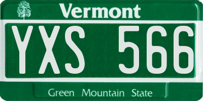 VT license plate YXS566