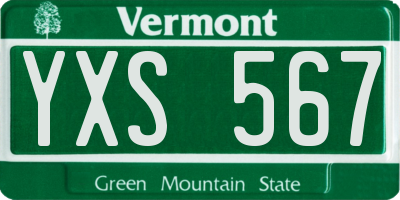 VT license plate YXS567