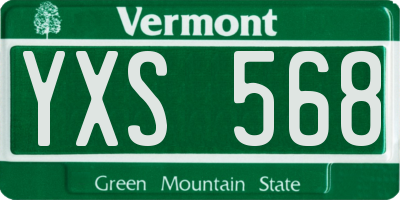 VT license plate YXS568