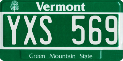 VT license plate YXS569