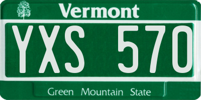 VT license plate YXS570