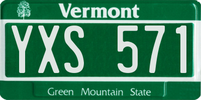 VT license plate YXS571