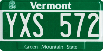 VT license plate YXS572