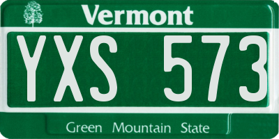 VT license plate YXS573