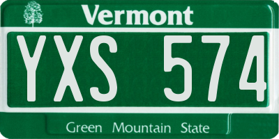 VT license plate YXS574