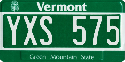 VT license plate YXS575