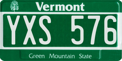 VT license plate YXS576