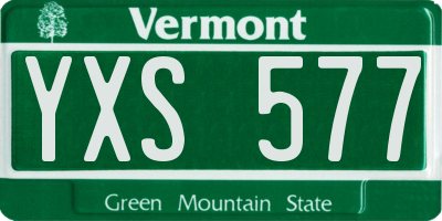 VT license plate YXS577