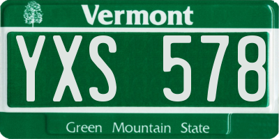VT license plate YXS578