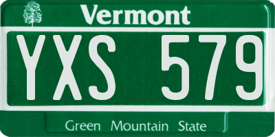 VT license plate YXS579