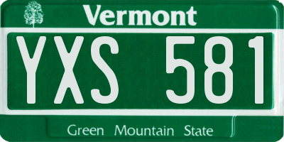 VT license plate YXS581