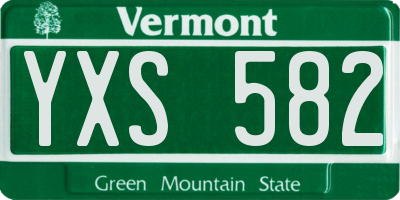 VT license plate YXS582