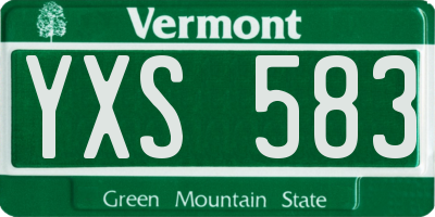 VT license plate YXS583