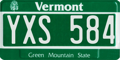 VT license plate YXS584