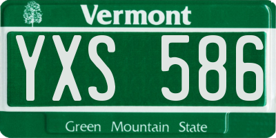 VT license plate YXS586