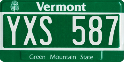 VT license plate YXS587