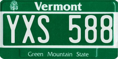 VT license plate YXS588