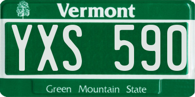 VT license plate YXS590
