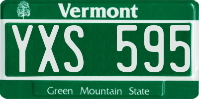 VT license plate YXS595