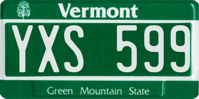 VT license plate YXS599