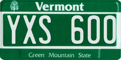 VT license plate YXS600